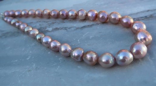 Natural Luster Avocado Edison Pearl Necklace