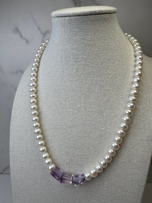 Freshwater Pearl & Ametrine Necklace