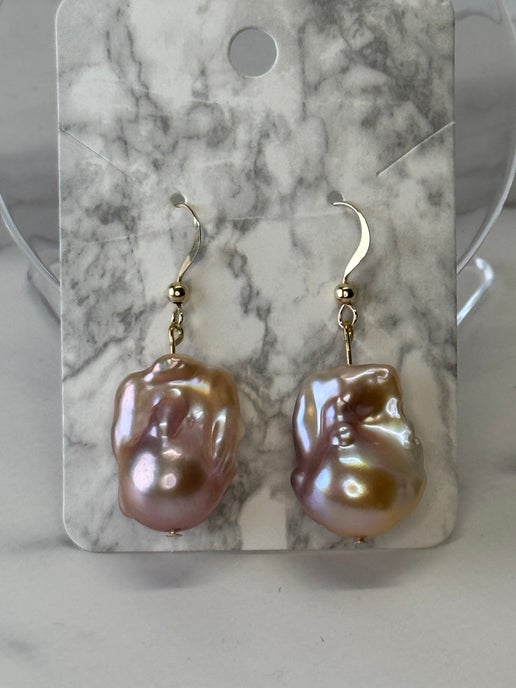 HQ Baroque Freshwater Pearl Earrings - Gold Filled