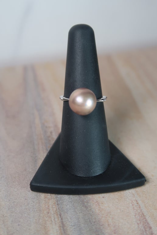 Natural Gold Edison Pearl Ring - Sterling Silver Adjustable Band