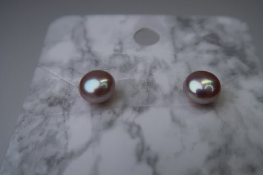 Natural Pink Freshwater Pearl Sterling Silver Studs