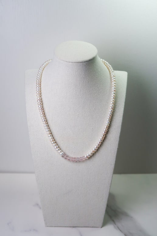 Freshwater Pearl & Rose Quartz Necklace