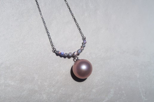 Sterling Silver Pink Edison Pearl Necklace