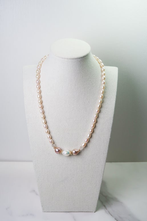 Pink & White Freshwater Pearl Necklace