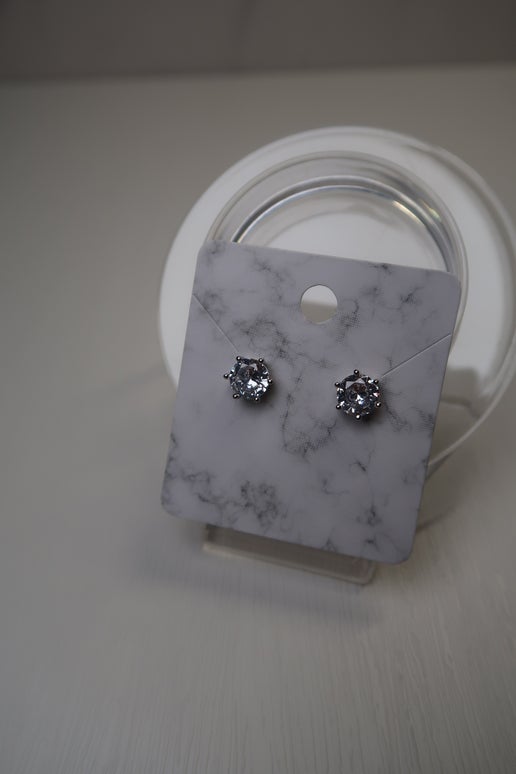 Moissanite Earring Studs in Sterling Silver! ✨-7.5mm