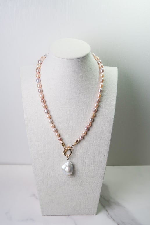 Multi Color Pearl & Baroque Necklace