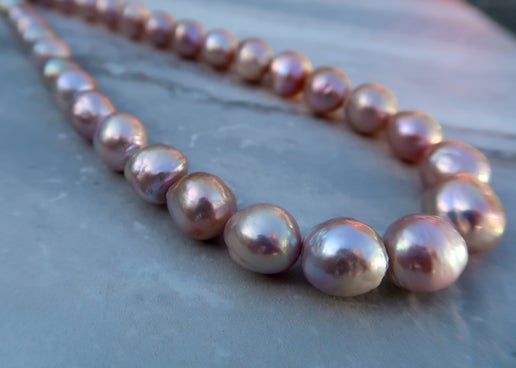 Natural Luster Avocado Edison Pearl Necklace