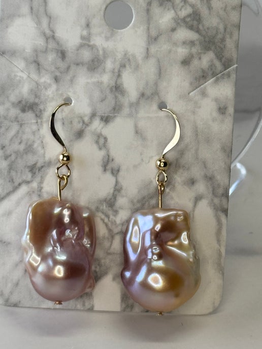 HQ Baroque Freshwater Pearl Earrings - Gold Filled