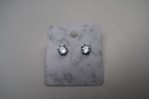 Moissanite Earring Studs in Sterling Silver! ✨-7.5mm