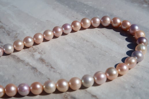 Natural Candy Pastel Round Pearl Necklace