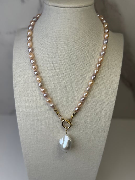 Multi Color Pearl & Baroque Necklace