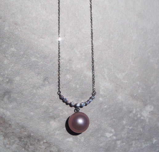 Sterling Silver Pink Edison Pearl Necklace