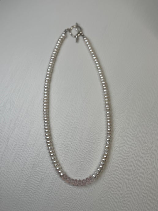 Freshwater Pearl & Rose Quartz Necklace