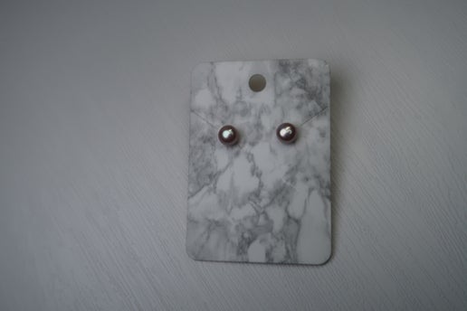 Natural Pink Freshwater Pearl Sterling Silver Studs