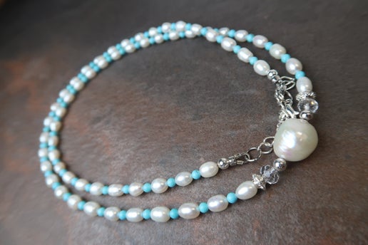 Hubei Turquoise & Pearl Necklace