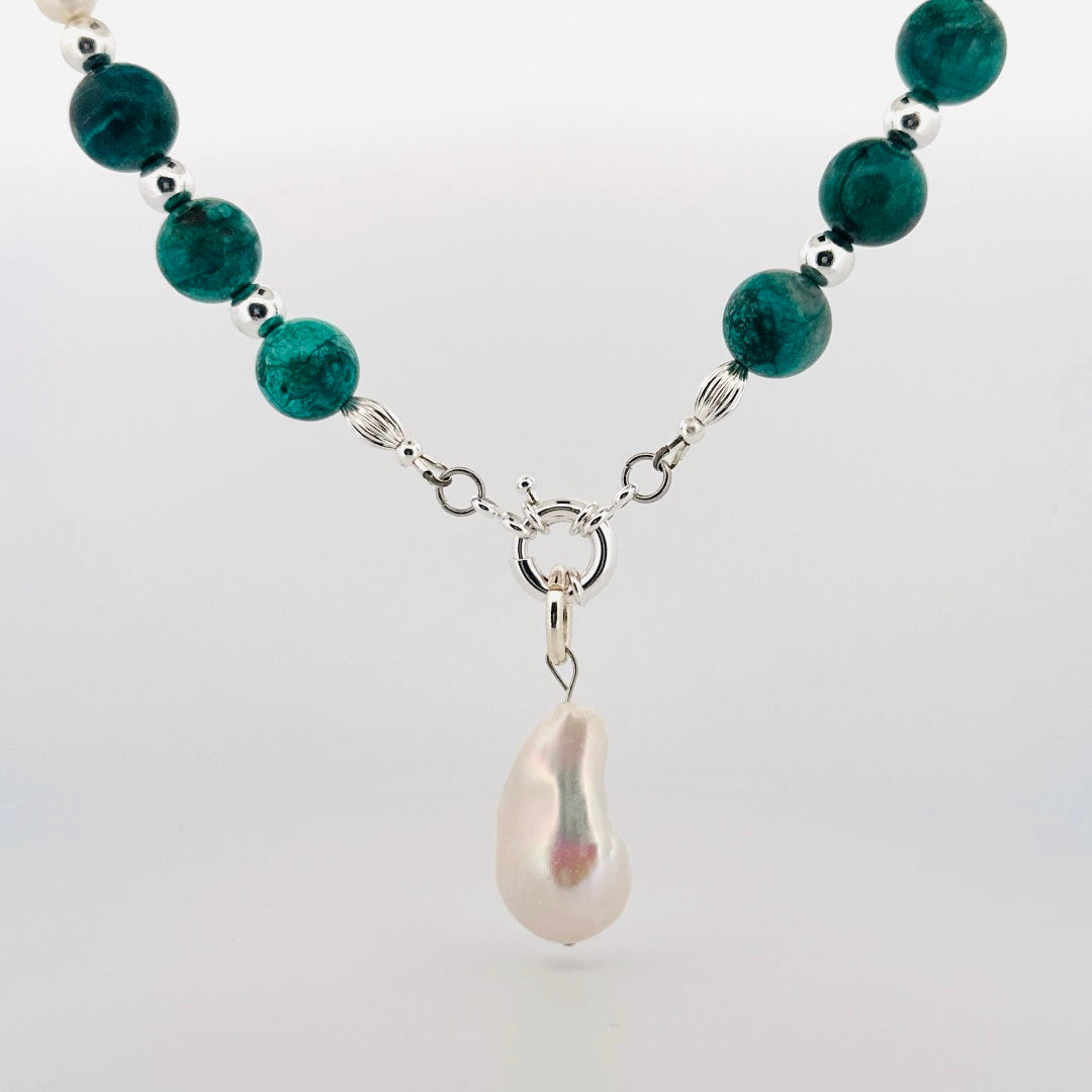 Baroque Pearl Pendant Necklace | Arizona Turquoise & Freshwater Pearl