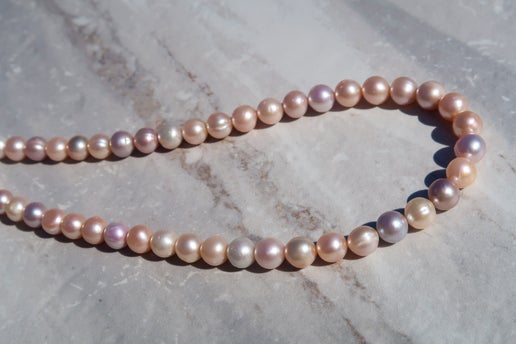 Natural Candy Pastel Round Pearl Necklace