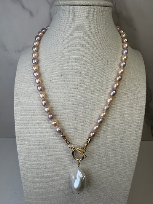 Multi Color Pearl & Baroque Necklace