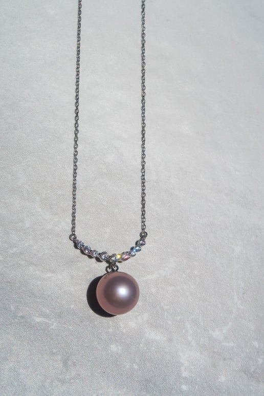 Sterling Silver Pink Edison Pearl Necklace