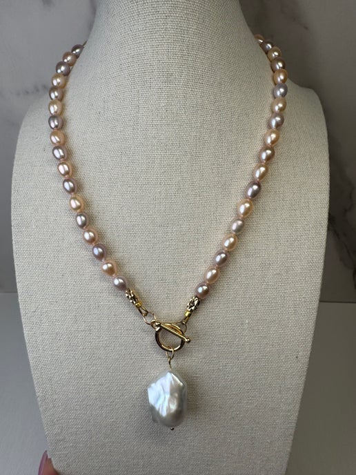 Multi Color Pearl & Baroque Necklace