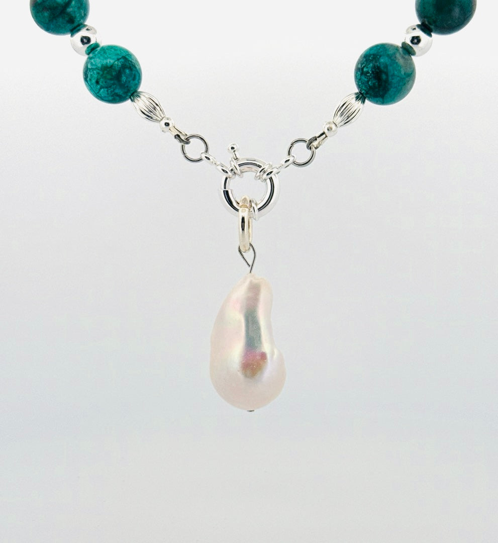 Baroque Pearl Pendant Necklace | Arizona Turquoise & Freshwater Pearl