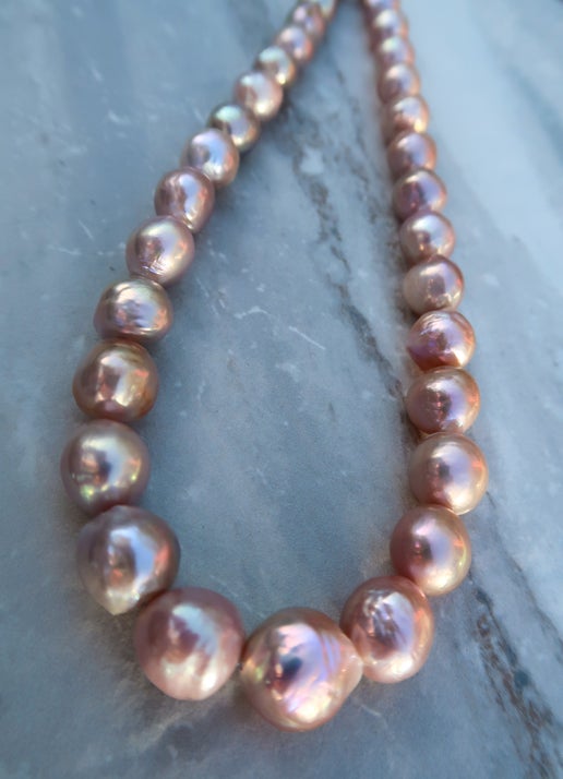 Natural Luster Avocado Edison Pearl Necklace