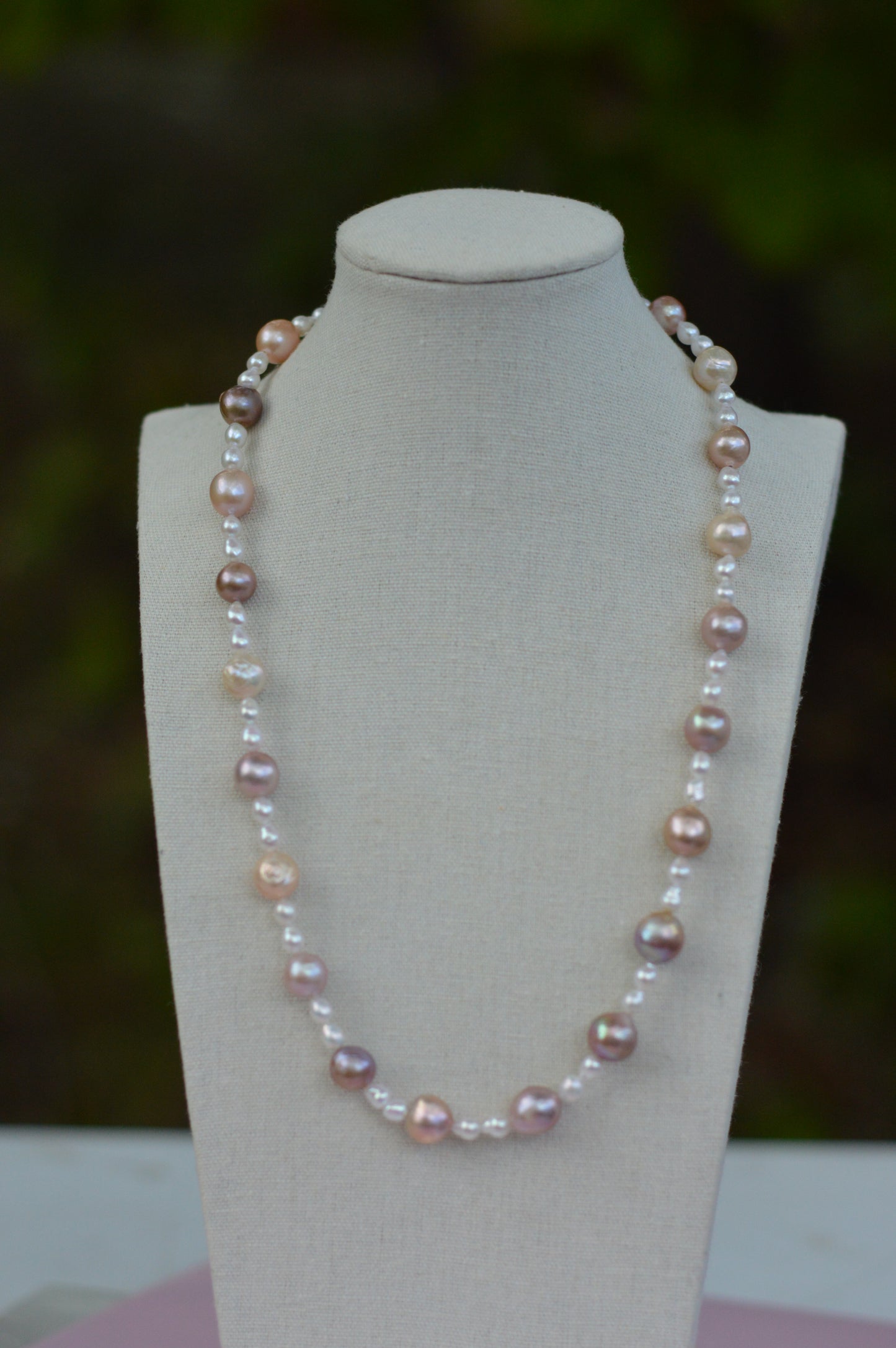 Candy Colored Metallic Edison Pearl Necklace – 21–23.5" Sterling Silver Clasp