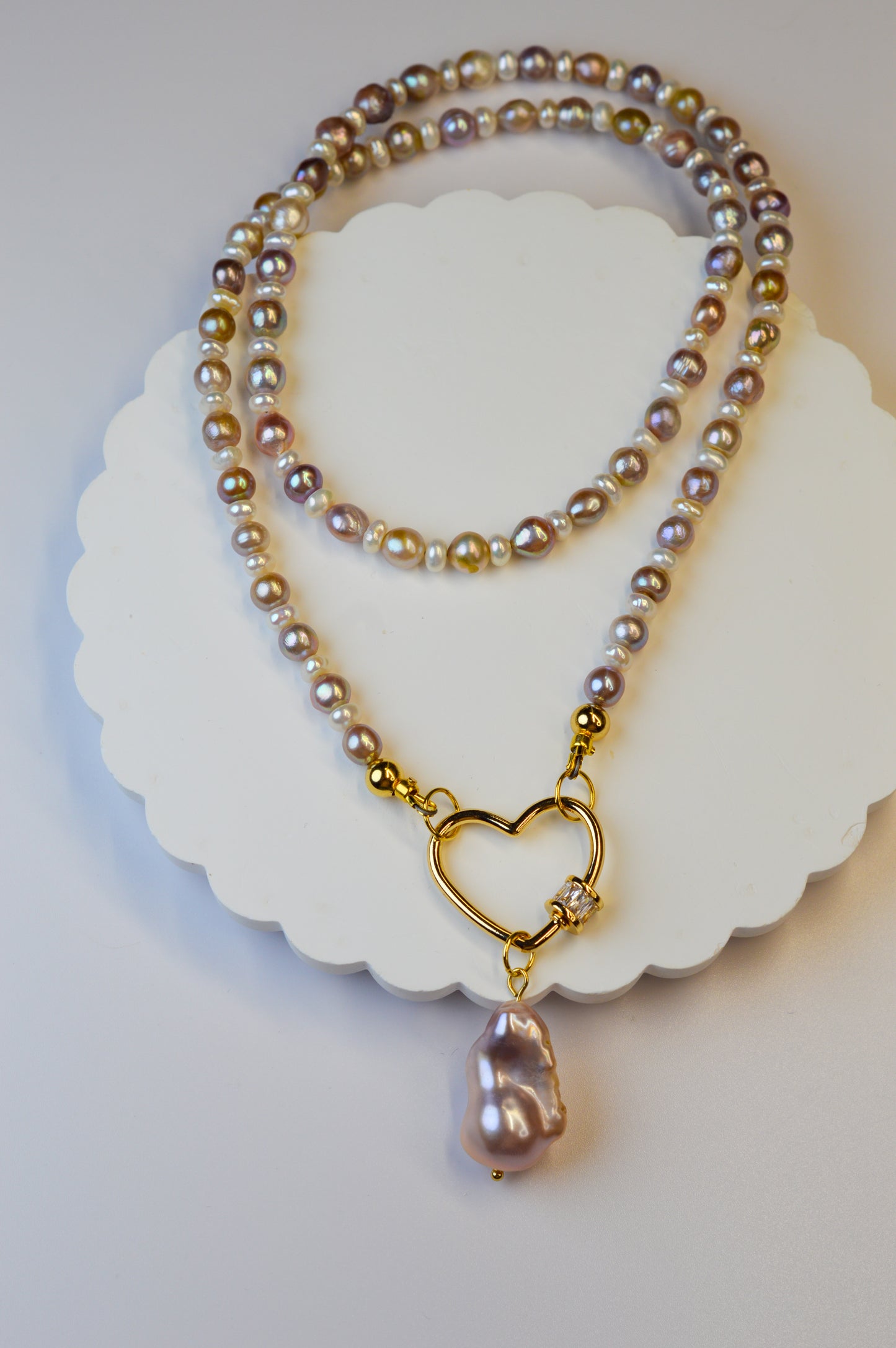 Pastel Freshwater AK Pearl Necklace 23-inch