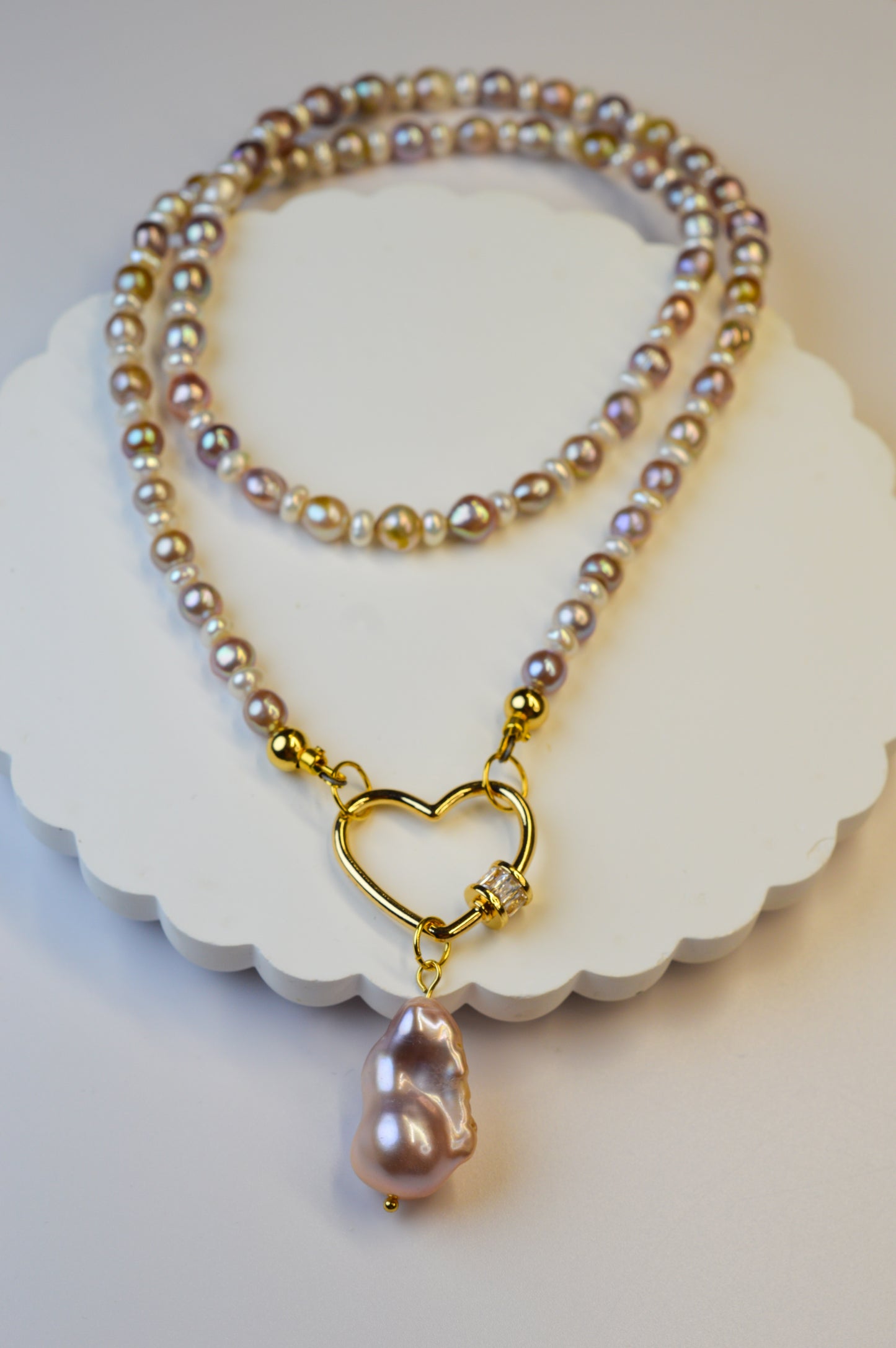 Pastel Freshwater AK Pearl Necklace 23-inch