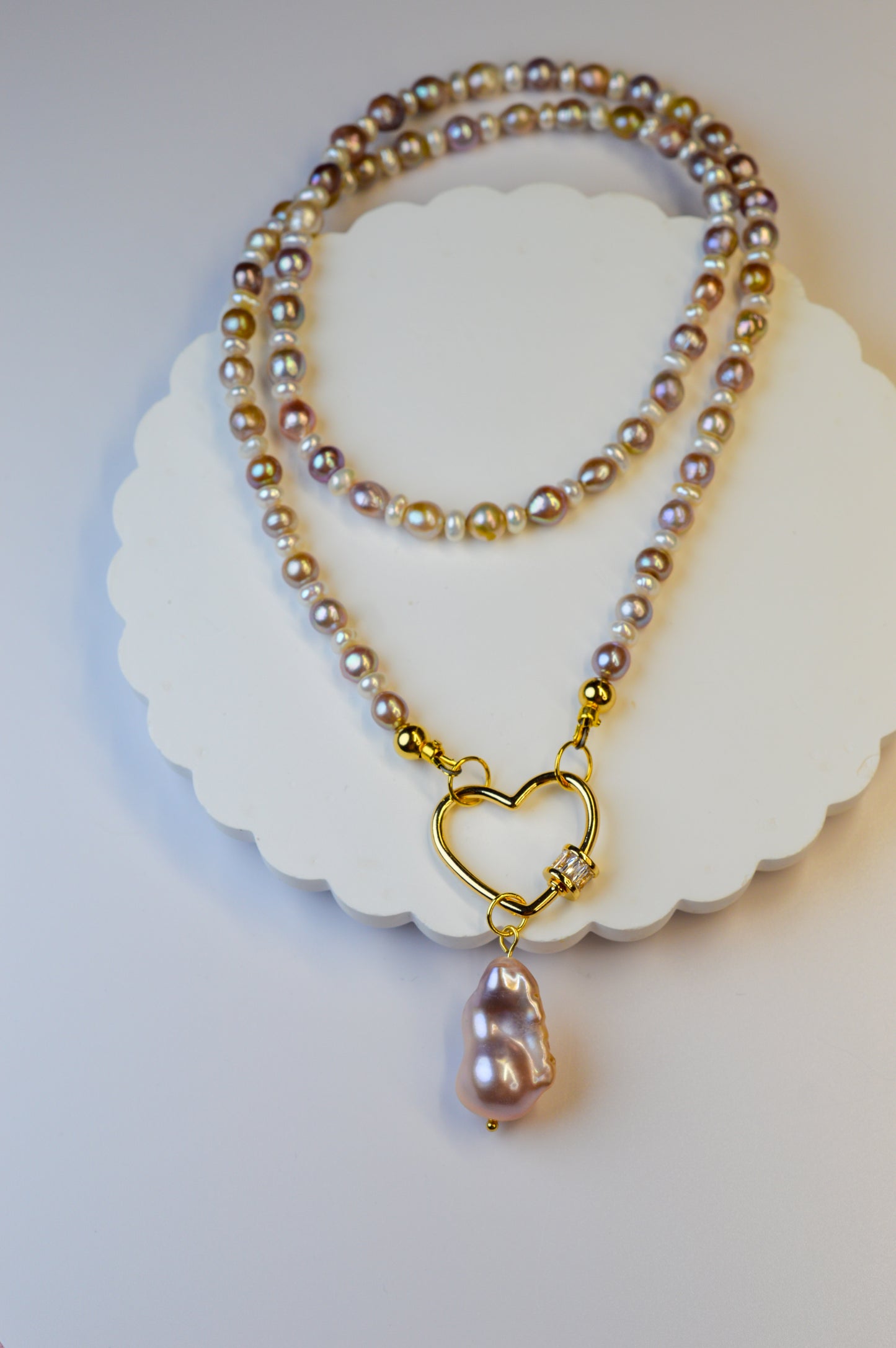Pastel Freshwater AK Pearl Necklace 23-inch