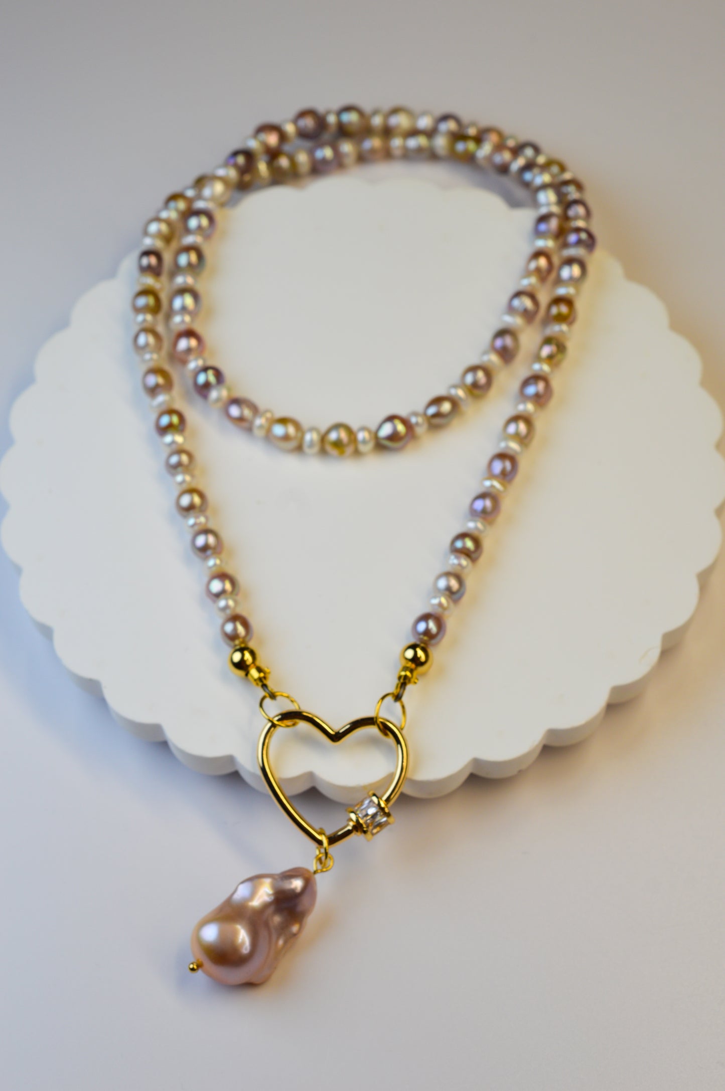 Pastel Freshwater AK Pearl Necklace 23-inch