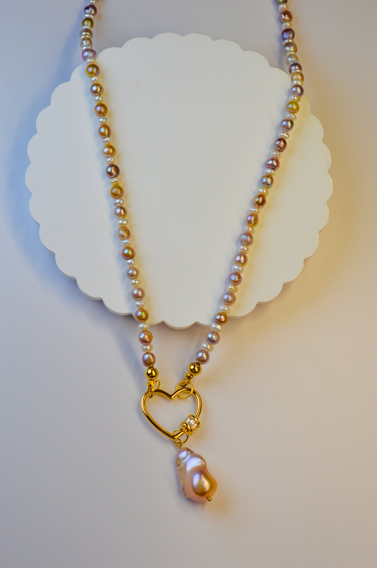Pastel Freshwater AK Pearl Necklace 23-inch