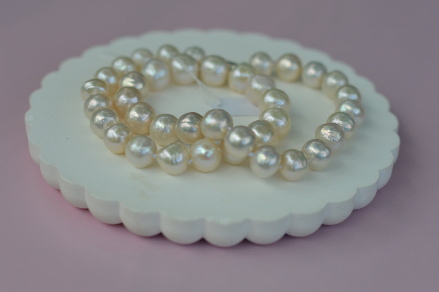 17" White Edison Pearl AAAA Necklace – 10.5–11mm