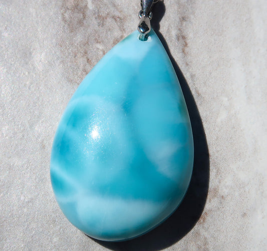 Larimar Pendant Necklace - Sterling Silver