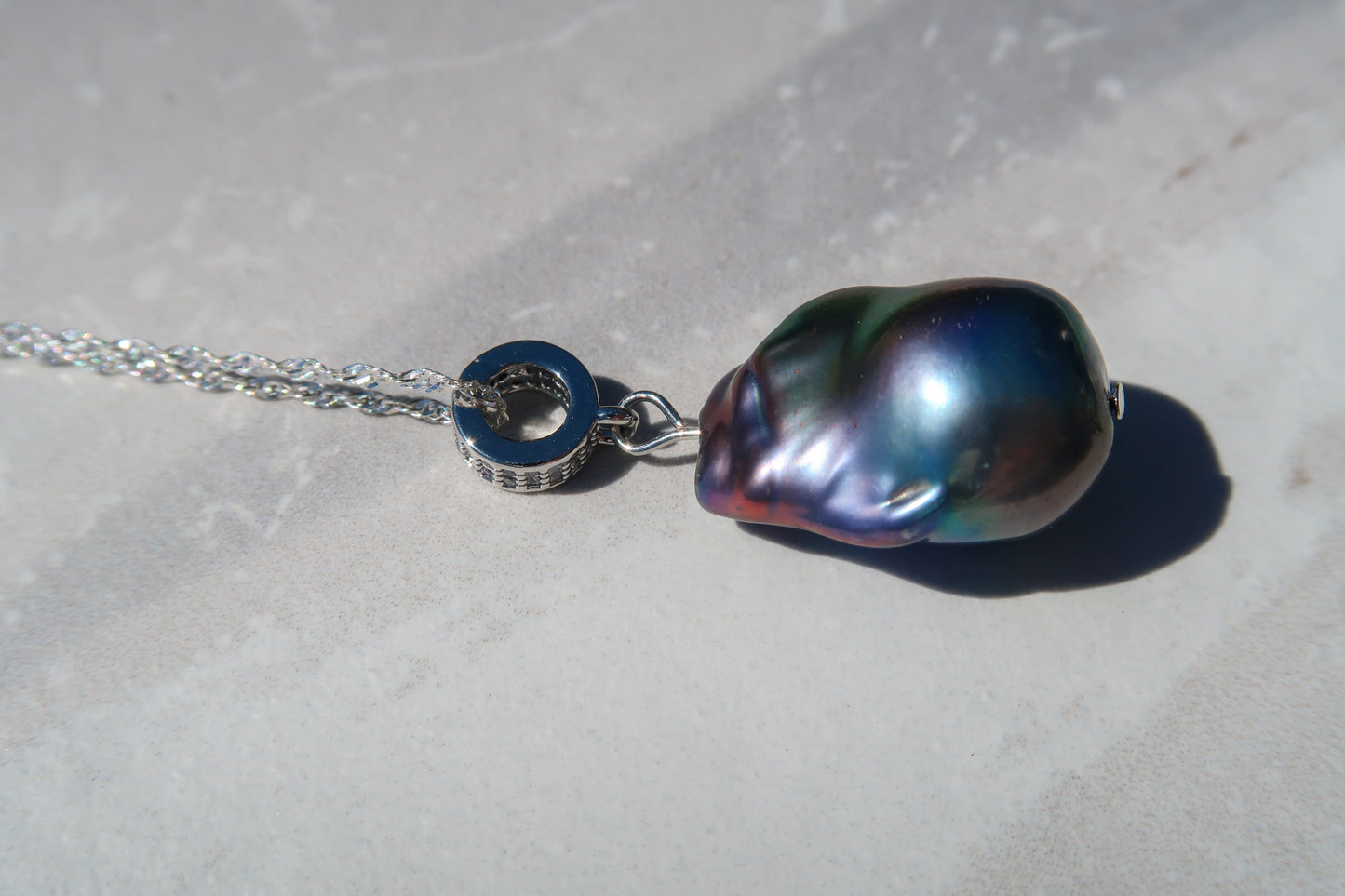 Colorful Peacock Pearl Pendant