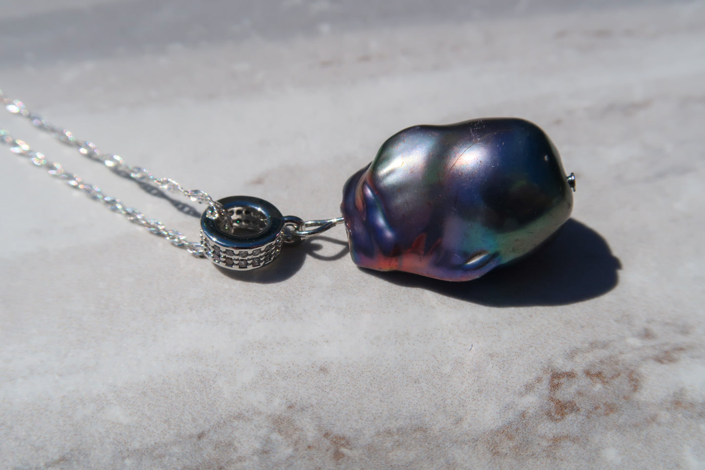 Colorful Peacock Pearl Pendant