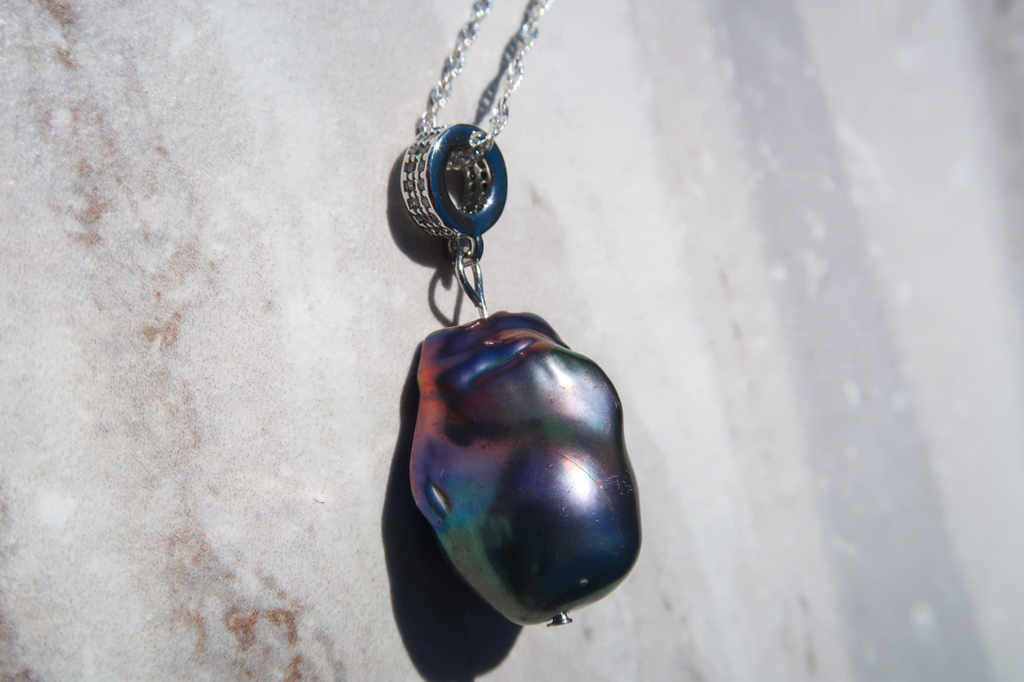 Colorful Peacock Pearl Pendant