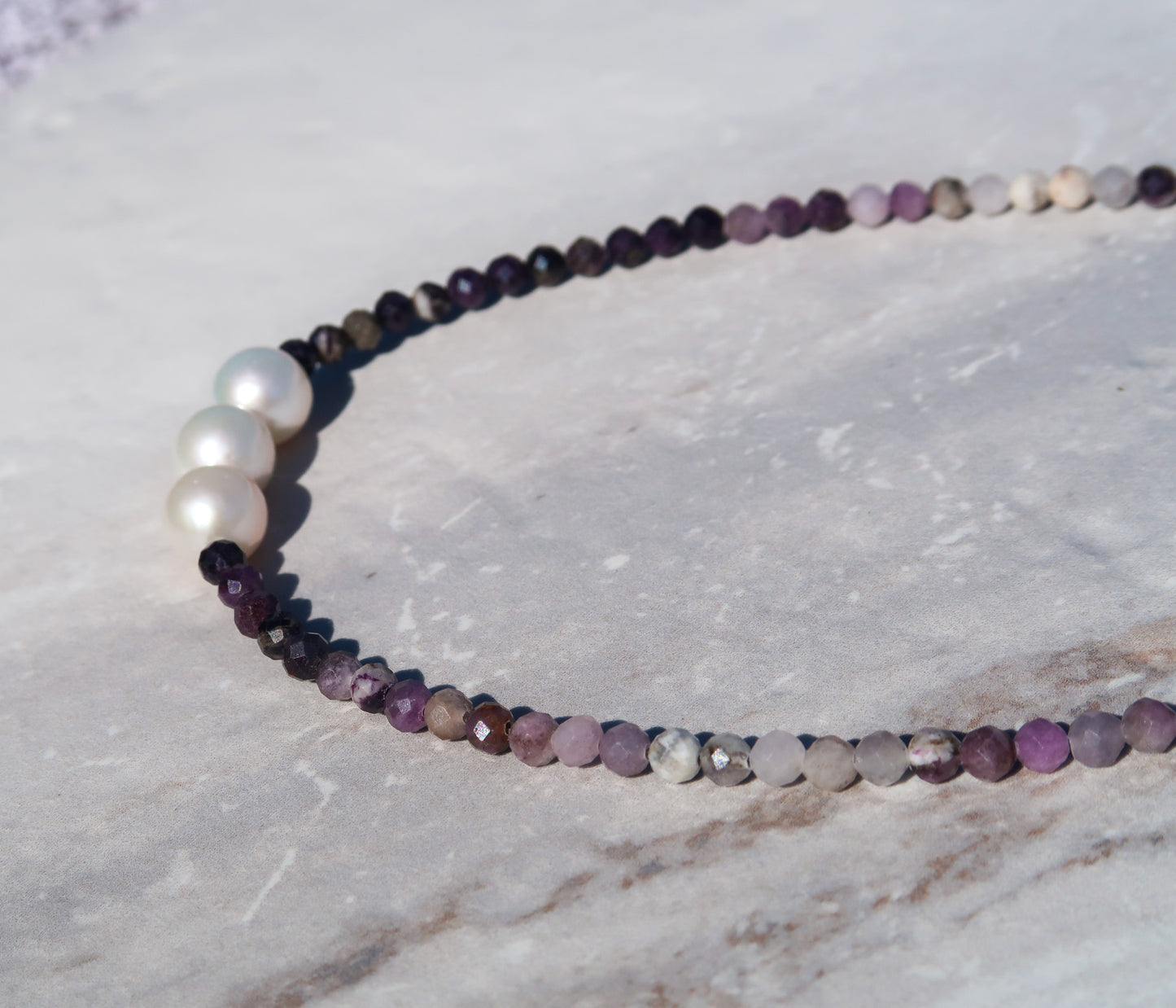 Purple Opal & White Edison Pearls