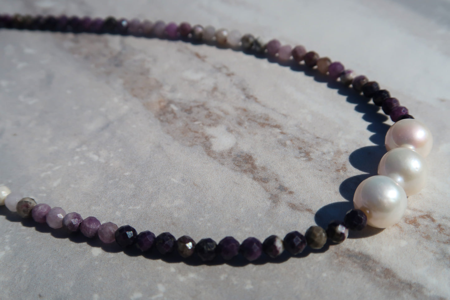 Purple Opal & White Edison Pearls