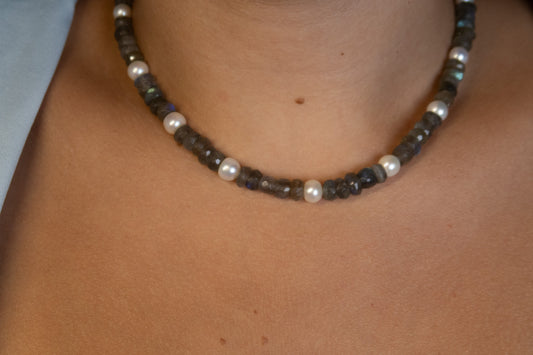 Labradorite & Freshwater Pearl Necklace