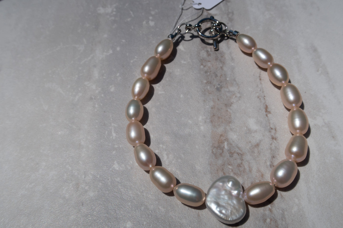 Natural Baby Gold Pearl & Heart Bracelet