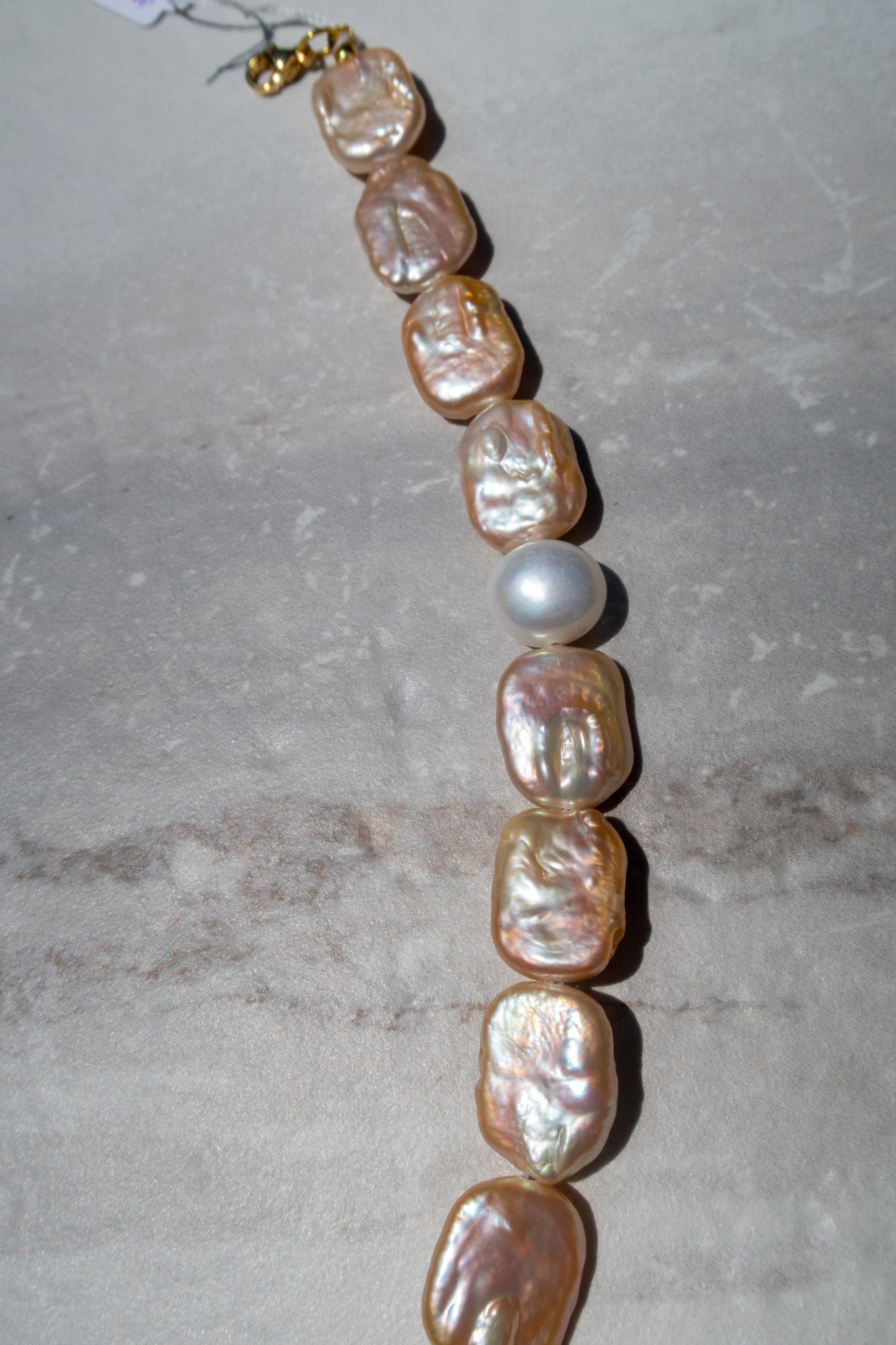 Natural Gold Freshwater Pearl Bracelet