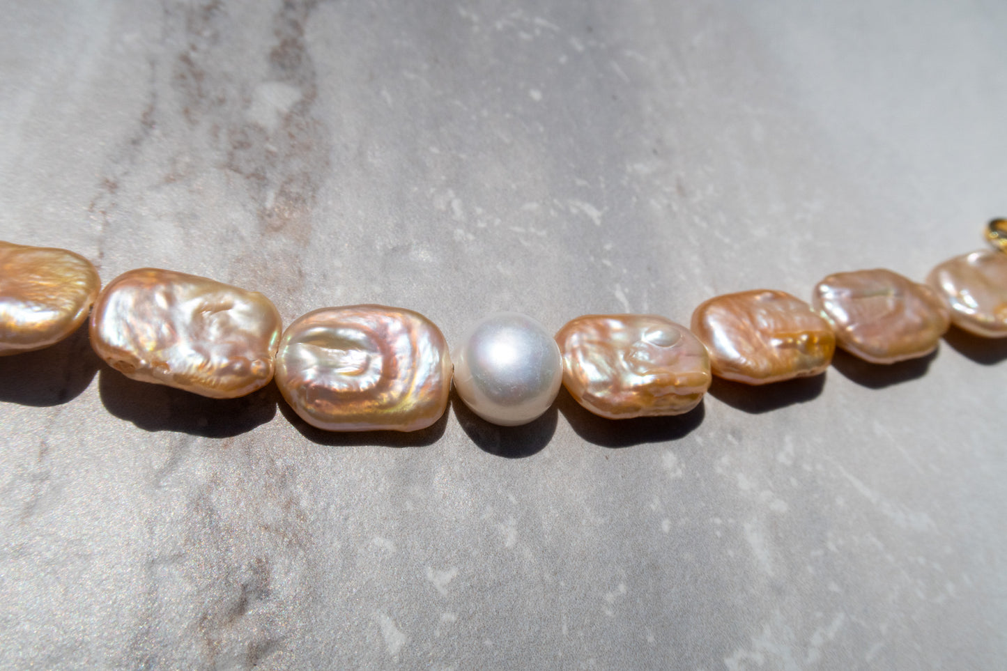 Natural Gold Freshwater Pearl Bracelet