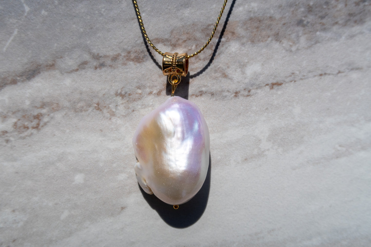 King Size White Baroque Pendant