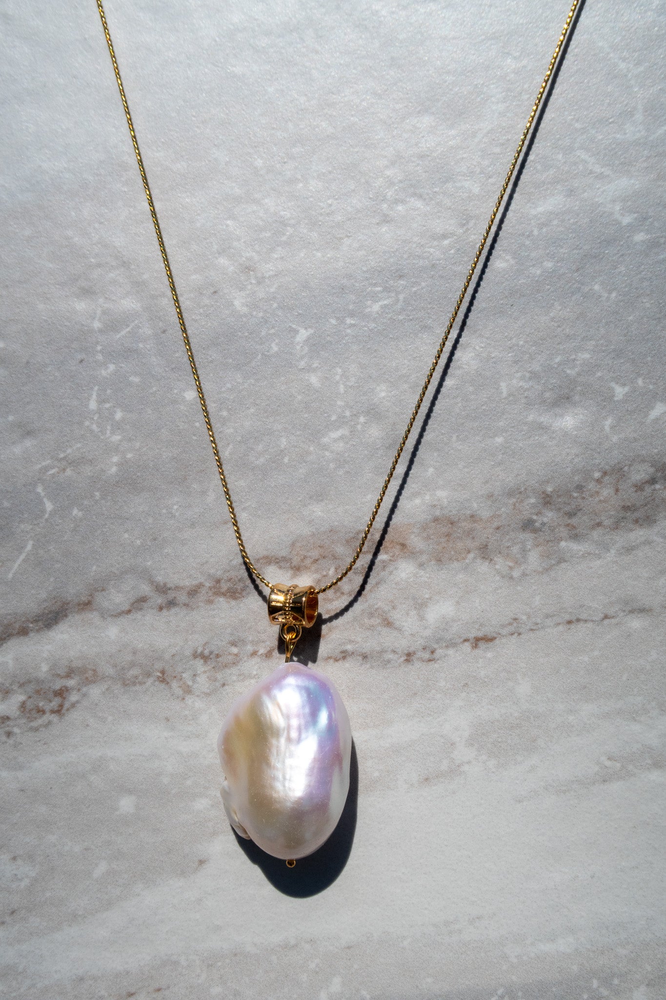 King Size White Baroque Pendant