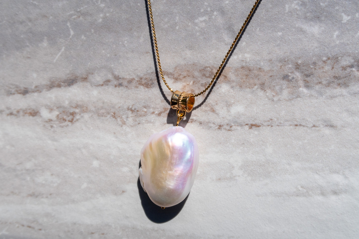 King Size White Baroque Pendant