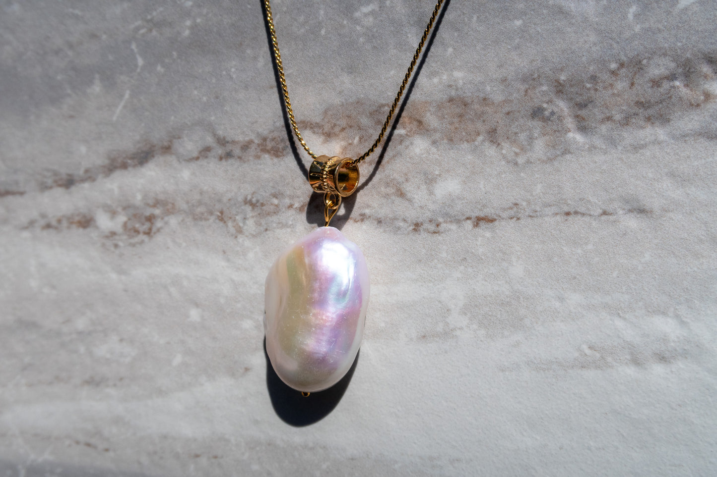 King Size White Baroque Pendant