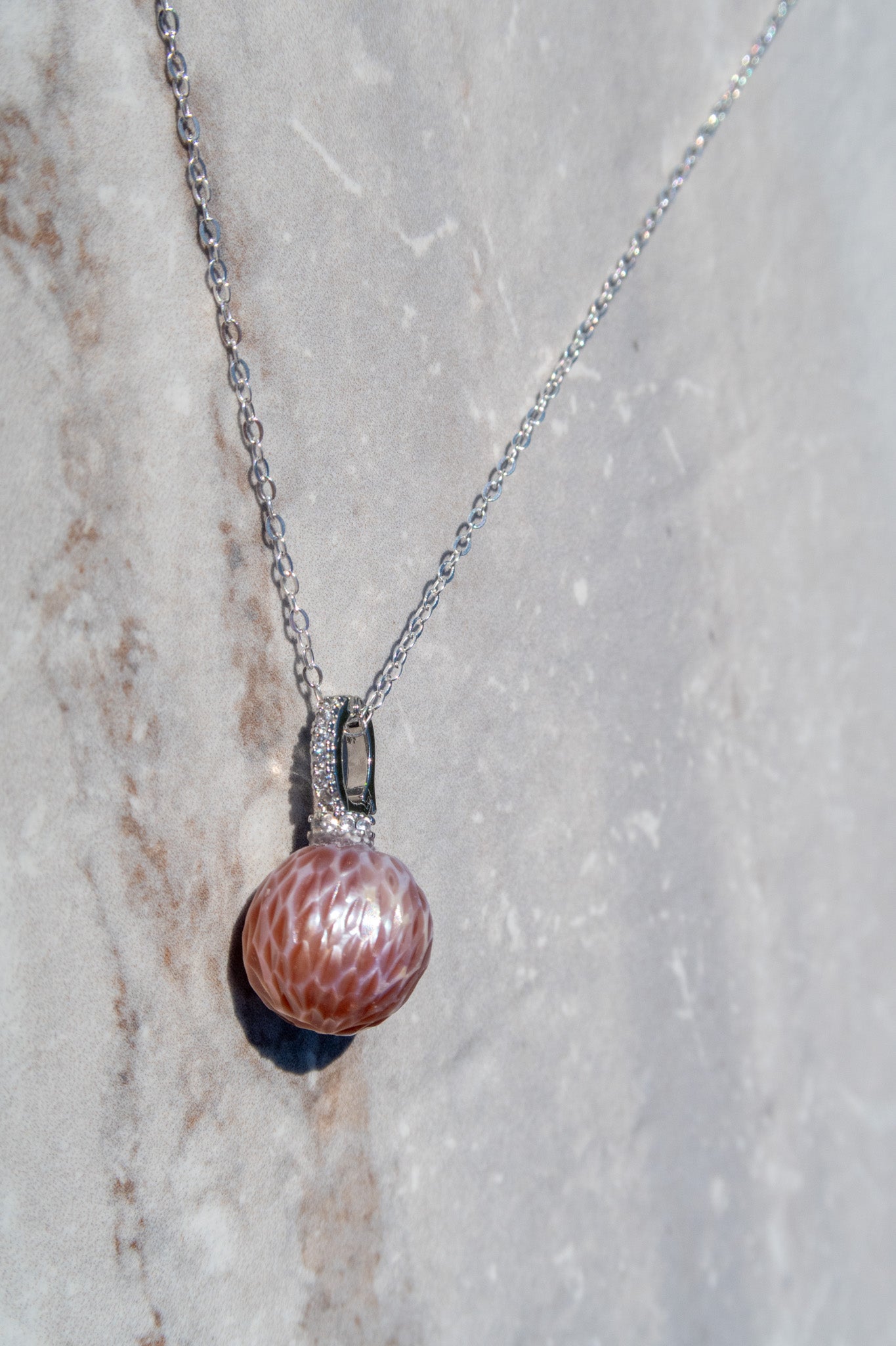 Dragon Scale Lavender Pearl Pendant
