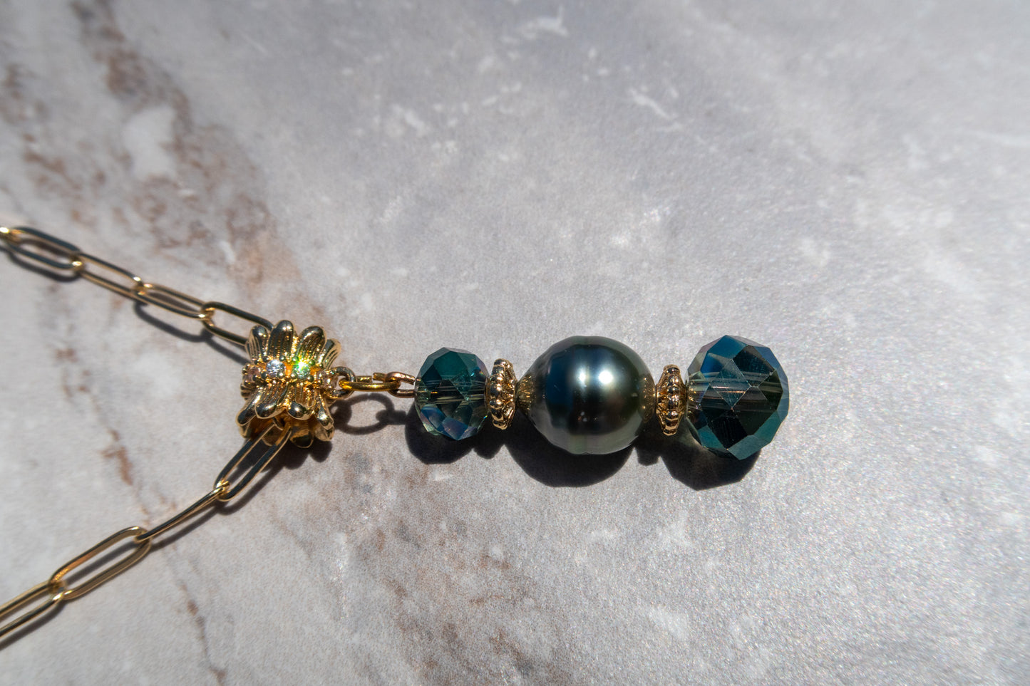 Tahitian Pearl Pendant Necklace - Gold Plated