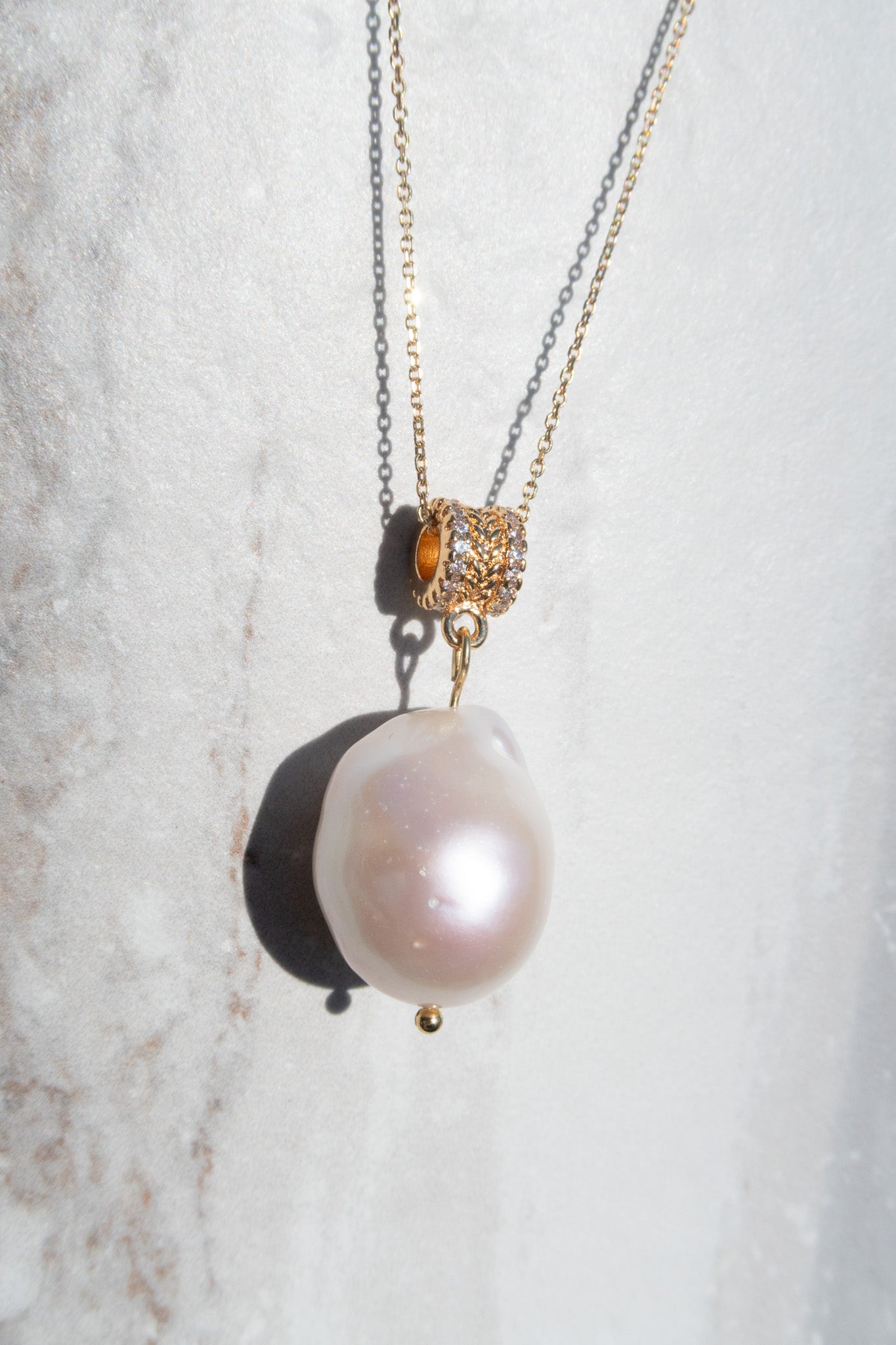 Simple White Baroque Pendant